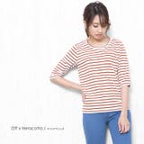 オフホワイト×テラコッタ | 5分袖Tシャツ 新色追加 M | mili an deni