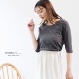 チャコール | 5分袖Tシャツ 新色追加 M | mili an deni