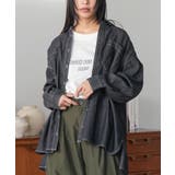 ブラック | オーバーサイズデニムシャツ 長袖 レギュラーカラー | mili an deni