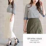 オフホワイト×ブラック | 袖切り替え Tシャツ カットソー | mili an deni