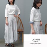 オフホワイト | 袖切り替え Tシャツ カットソー | mili an deni