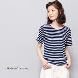 紺x白 | 半袖 ボーダー カットソー | mili an deni