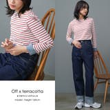 オフxテラコッタ | ボーダー Tシャツ 袖ポイント | mili an deni