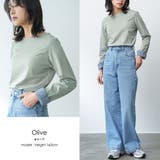 オリーブ | ボーダー Tシャツ 袖ポイント | mili an deni