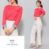 ローズ | ボーダー Tシャツ 袖ポイント | mili an deni