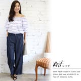 レッド(入荷済) | ステッチボーダー柄オフショルダースモック Mサイズ 長袖 | mili an deni