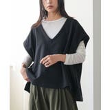 ブラック | T C 裏毛Vネックベスト | mili an deni