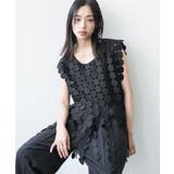 ブラック | サークルレースベスト コットンレース 綿100% | mili an deni