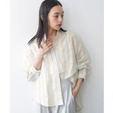 イエロー | カラーストライプシャツ ブラウス コットン | mili an deni