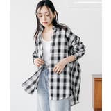 ブラック | マドラスチェックシャツトップス ブラウス レギュラーカラー | mili an deni