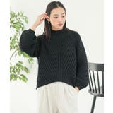 ブラック | 畦編みハイネックニットプルオーバー トップス ハイネック | mili an deni