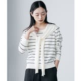 アイボリー | セーラーカラーボーダーニットプルオーバー ボーダー 襟取り外し可能 | mili an deni