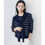 ネイビー | セーラーカラーボーダーニットプルオーバー ボーダー 襟取り外し可能 | mili an deni