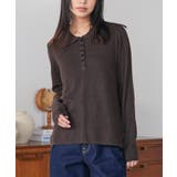 ブラウン | ポロニットプルオーバー トップス ポロ襟 | mili an deni