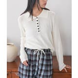 オフホワイト | ポロニットプルオーバー トップス ポロ襟 | mili an deni
