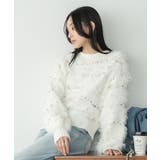 オフホワイト | ミックスヤーンシャギーニットプルオーバー トップス ニット素材 | mili an deni