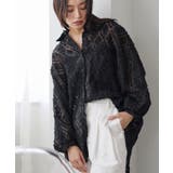 ブラック | シアーフリンジブラウス レディース 長袖 | mili an deni