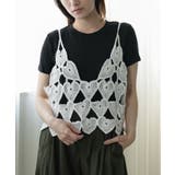 ブラック | ハートクロシェキャミTシャツセット レディース かぎ針編み | mili an deni