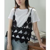 オフホワイト | ハートクロシェキャミTシャツセット レディース かぎ針編み | mili an deni