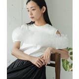 オフホワイト | チェストチュールTシャツ レディース 半袖 | mili an deni
