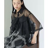 ブラック | ティアードシアーブラウス レディース シアーシャツ | mili an deni