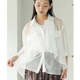 オフホワイト | ティアードシアーブラウス レディース シアーシャツ | mili an deni