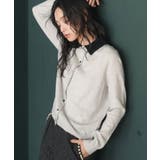 ライトグレー | ニット レディース 配色ポロ襟 | mili an deni