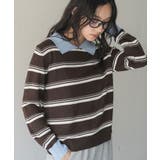 ブラウン | ニット レディース ボーダー | mili an deni