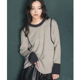 グレー | ニット レディース レイヤード風 | mili an deni
