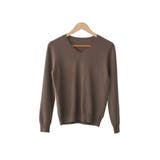 ブラウン【Vネック】 | ニット レディース 洗える | mili an deni