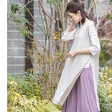 グレージュ | ロングニットベスト ストレッチ起毛 サイドスリット | mili an deni