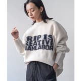 アイボリー | レディース ニット フェザーニットロゴビッグプルオーバー | mili an deni