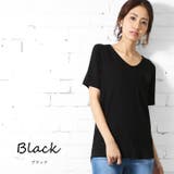 ブラック | Tシャツ Vネック 半袖 | mili an deni