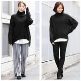 ウール混バックスリットニットセーター タートルネック ラウンドヘム | mili an deni | 詳細画像13 