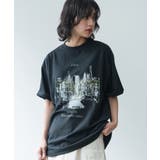 ブラック | 半袖バンドTシャツ シティスケープ プリント | mili an deni
