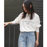 オフホワイト | フレンチフォントロンT 前面プリント ロゴ | mili an deni