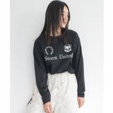 ブラック | スポーティロゴロンT 前面プリント ユニフォーム風 | mili an deni