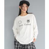 オフホワイト | スポーティロゴロンT 前面プリント ユニフォーム風 | mili an deni