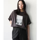 チャコール | 半袖フォトプリントTシャツ プリント コットン | mili an deni