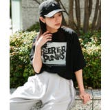 ブラック | 半袖フォトプリントTシャツ プリント コットン | mili an deni