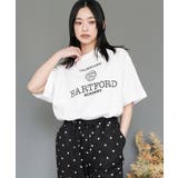 オフホワイト | 半袖カレッジプリントTシャツ プリント コットン | mili an deni