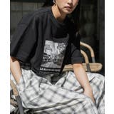 ブラック | 半袖 オーバーサイズ フォトプリントTシャツ | mili an deni