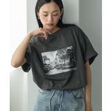 チャコール | 半袖 オーバーサイズ フォトプリントTシャツ | mili an deni