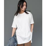 オフホワイト | サイドスリット裾ラウンドTシャツ クルーネック 半袖 | mili an deni