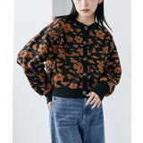 ダークブラウン | モール花柄ショートカーデ カーデ ショート丈 | mili an deni