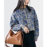 グレー | モール花柄ショートカーデ カーデ ショート丈 | mili an deni