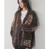 ブラウン | レオパードカーディガン レディース ジャガード | mili an deni