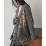 チャコール | レオパードカーディガン レディース ジャガード | mili an deni