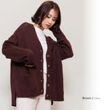 ウール混ざっくりニットカーディガン Vネック ラウンドヘム | mili an deni | 詳細画像10 