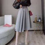 グレー | ベルト付き スカート レディース | Miniministore